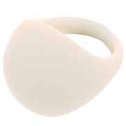 Domed bubble-effect ring in opaque acrylic - Size 54 - Cream x1|raw }}