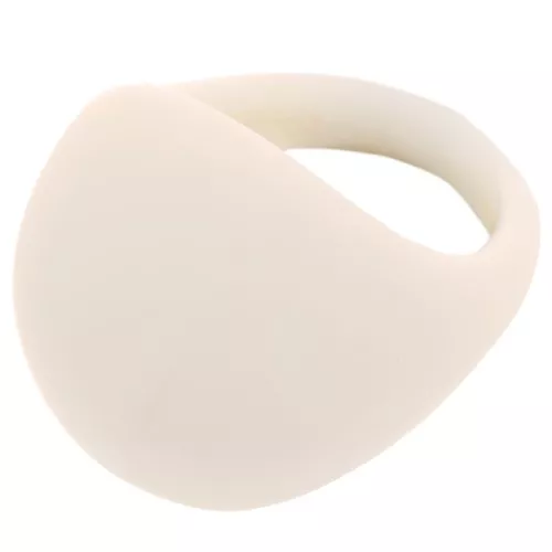 Domed bubble-effect ring in opaque acrylic - Size 54 - Cream x1
