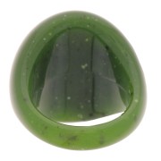 Domed bubble-effect ring in opaque acrylic - Size 54 - Olive granite x1