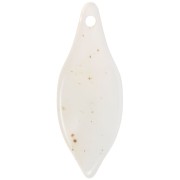 39.5x15mm Curved acrylic leaf pendant - Off-white mottled x1