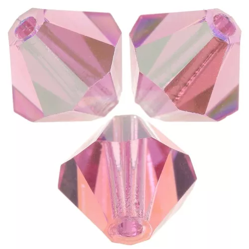 5mm Preciosa bicones - Rondelle Bead - Rose Glitter x12