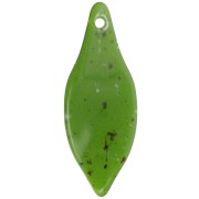 39.5x15mm Curved acrylic leaf pendant - Olive granite x1|raw }}