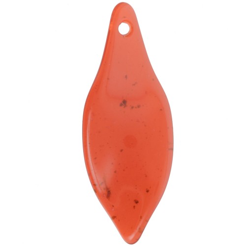 39.5x15mm Curved acrylic leaf pendant - Granite brick x1