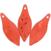 39.5x15mm Curved acrylic leaf pendant - Granite brick x1