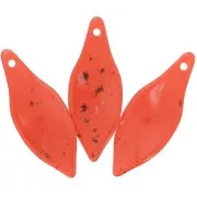 39.5x15mm Curved acrylic leaf pendant - Granite brick x1