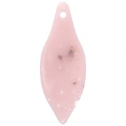 39.5x15mm Curved acrylic leaf pendant - Nude granite x1|raw }}