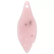 39.5x15mm Curved acrylic leaf pendant - Nude granite x1