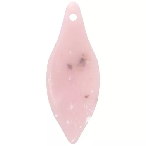 39.5x15mm Curved acrylic leaf pendant - Nude granite x1