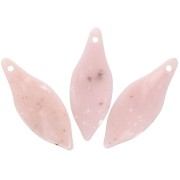 39.5x15mm Curved acrylic leaf pendant - Nude granite x1