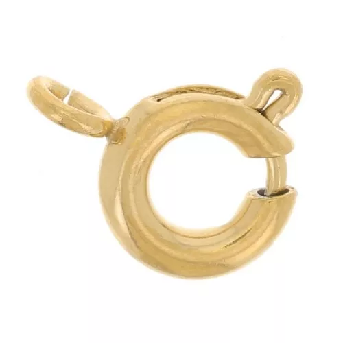 5mm 304L stainless steel spring clasp with open ring - Gold x1