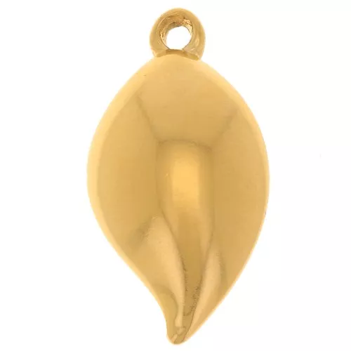 20x11mm Stainless steel 304L Curved leaf pendant - Gold x2