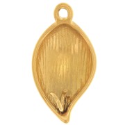 20x11mm Stainless steel 304L Curved leaf pendant - Gold x2