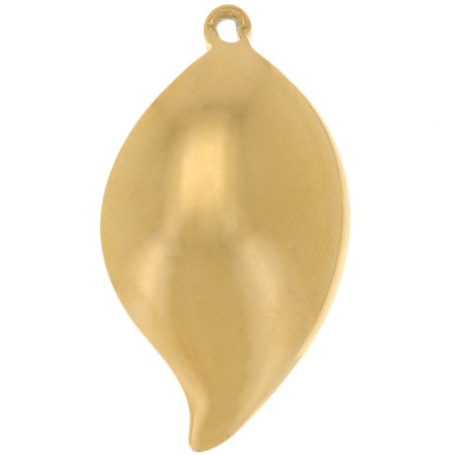 28x16mm Stainless steel 304L Curved leaf pendant - Gold x2