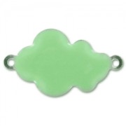 Epoxy enamelled cloud 26x15mm Dark green water x6