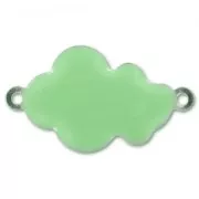 Epoxy enamelled cloud 26x15mm Dark green water x6