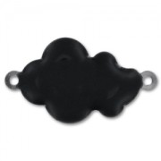 Epoxy enamelled cloud 26x15mm Black x6