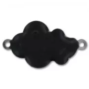 Epoxy enamelled cloud 26x15mm Black x6