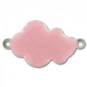 Epoxy enamelled cloud 26x15mm Light Rose x6|raw }}