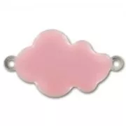 Epoxy enamelled cloud 26x15mm Light Rose x6
