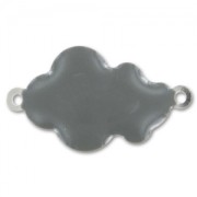 Epoxy enamelled cloud 26x15mm Grey x6|raw }}