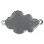 Epoxy enamelled cloud 26x15mm Grey x6
