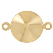 10mm PureCrystal Rivoli 1122 cabochon spacer bead - Gold Tone x1