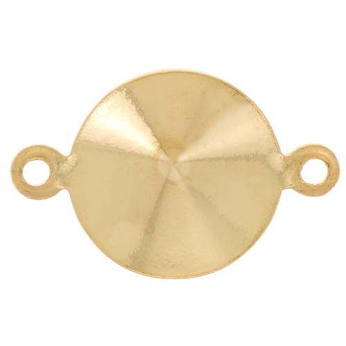 10mm PureCrystal Rivoli 1122 cabochon spacer bead - Gold Tone x1