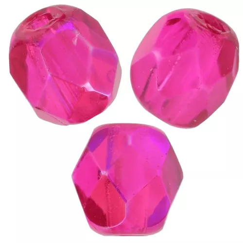 4mm Fire polished beads - Crystal Fuchsia Pink x50