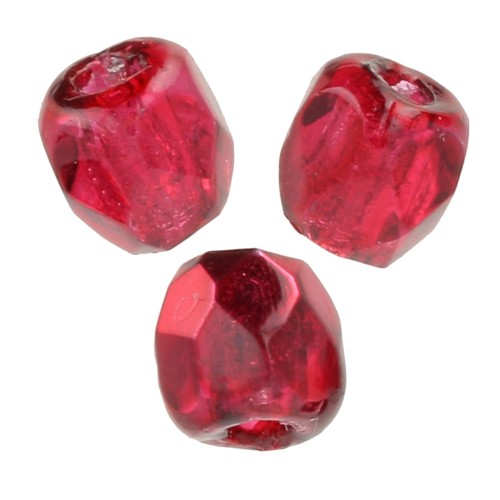 True 2mm Fire Polished faceted round beads - Crystal Pomegranate Metallic Ice x50