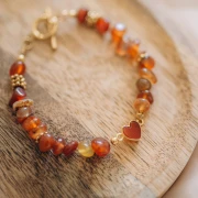 15x8mm gemstone Heart spacer - Fine Gold Plated - Turquoise x1