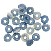 Perles rondelles Heishi 5x2 mm en os teinté - Bleu x50