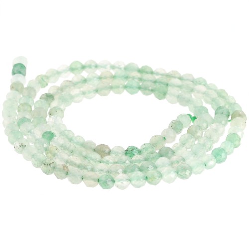 Round faceted beads 3 mm gemstone - Aventurine x39cm