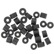 4x3mm Heishi style tube beads in stained bone - Black x50