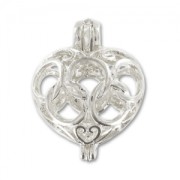 Heart charm 19mm Silver tone x1|raw }}