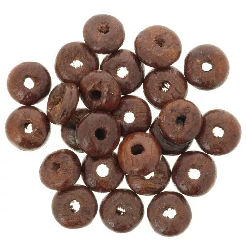 6.5x3mm Heishi wooden rondelle beads - Dark brown x100