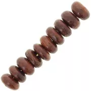 6.5x3mm Heishi wooden rondelle beads - Dark brown x100