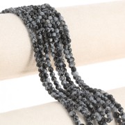 4mm Round faceted gemstone beads - Speckled Obsidian x36cm