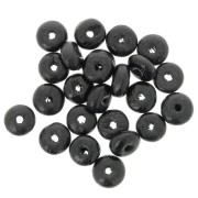 6.5x3mm Heishi wooden rondelle beads - Black x100