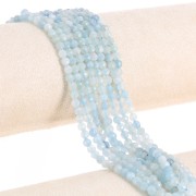 Round faceted beads 4 mm gemstone - Aquamarine x38cm