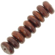 8x3.5mm Heishi wooden rondelle beads - Dark brown x100