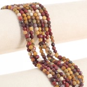 Round faceted beads 4 mm gemstone - Mokaite Jasper x36cm