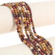 Round faceted beads 4 mm gemstone - Mokaite Jasper x36cm
