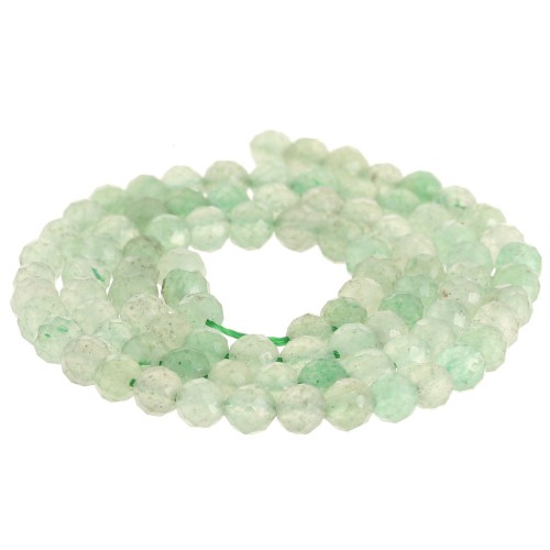 Round faceted beads 4 mm gemstone - Aventurine x38cm