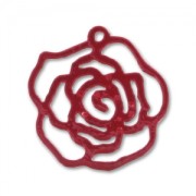 Epoxy enamelled charm Rose 20mm Red x1|raw }}