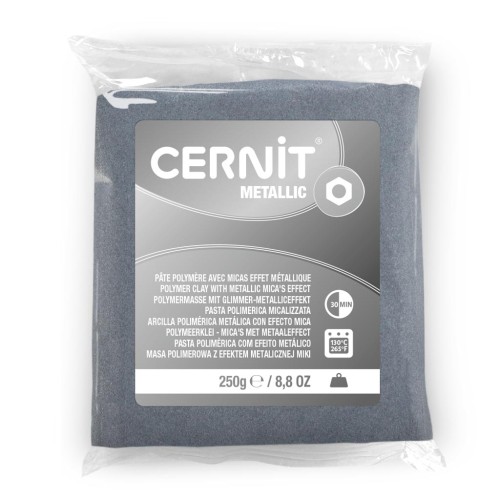 Cernit Metallic Clay - Silver 250gr (n°080) x1