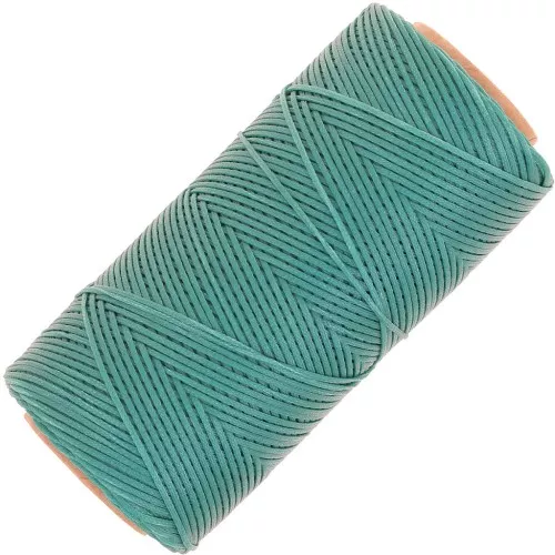 Linhasita Waxed Flat Yarn Spool for Macramé, 1.4 mm - Green Turquoise (224) x 167 m