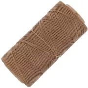 Linhasita Waxed Flat Yarn Spool for Macramé, 1.4 mm - Old Gold (604), 167 m