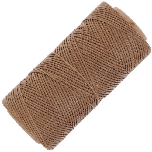 Linhasita Waxed Flat Yarn Spool for Macramé, 1.4 mm - Old Gold (604), 167 m