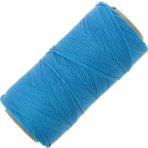 Linhasita Waxed Flat Yarn Spool for Macramé, 1.4 mm - Dark Turquoise (707), 167 m