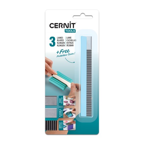 Set of 3 polymer clay cutters with 1 handle x1